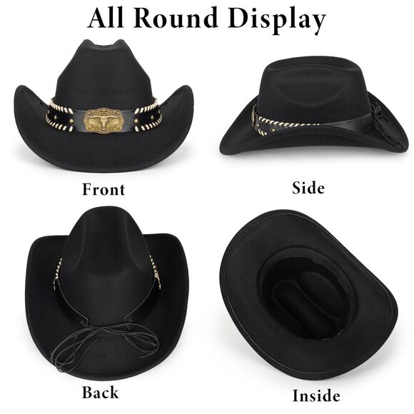9353 Women Men Classic Western-cowboy-hat- Wide Brim Western Cowboy Cowgirl main image 2